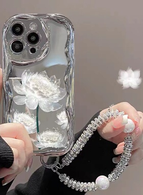 玫瑰花朵手链适用于vivos50手机壳s30s20/19/18pro/17t/16新款s16s15e/12/10小众S1女V23pro保护套s7e水滴女