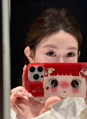 火翔红色女孩适用于OPPOfindx9手机壳x8x7/x6新款Reno15/14pro/13保护套R17/15女k12s/11/10XA6A5pro/a35白底