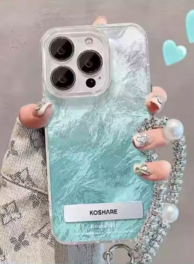 冰蓝渐变锡纸适用于红米k90promax手机壳note15pro+note14/12Turbo4新k80k70k60至尊保护套女13pro10XPRO羽纱