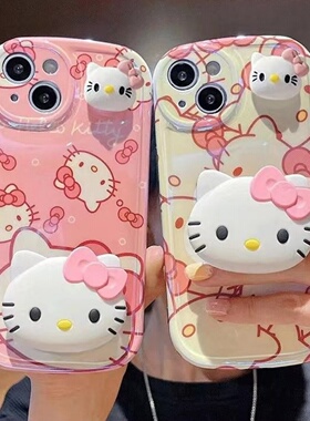 小猫公仔支架适用一加ACE6手机壳一加15/13T新款Ace3PRO高级感ACE5/2硅胶12软壳11一加9女8T保护套9RT3V胖妹