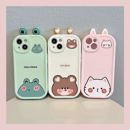 青蛙小熊猫咪适用于三星s25ultra手机壳s24/s23plus新款Galaxys22/21+note20/9/8保护套A55/54/53女s10+胖妹