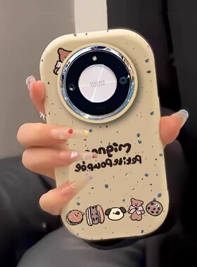 泼墨小熊英文适用于小米17promax手机壳15/14pro/13ultarcivi5红米K90K80EK70/K60pro女Note15pro+镜框保护套