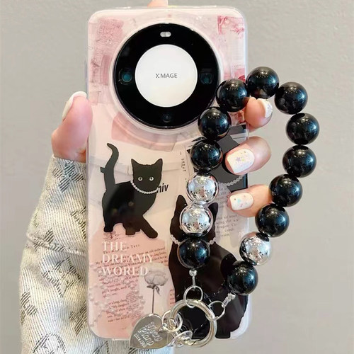 复古猫咪手链适用于oppofindx9手机壳findx7Ultra/x8pro/x6女款K12xk11k9pro10全包保护套FINDX8s+/x3pro魔方