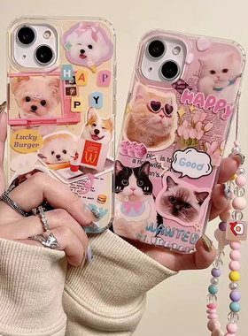 猫咪小狗挂绳适用于oppoA6spro手机壳A5A3proa93A2pro可爱a57A2m保护套防摔a11全包A97女A92S小众a78a58x魔方