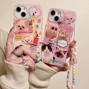 猫咪小狗挂绳适用于oppoA6pro手机壳A5A3proa93sA2pro可爱a57A2m保护套防摔a11全包A97女A92S小众a78a58x魔方