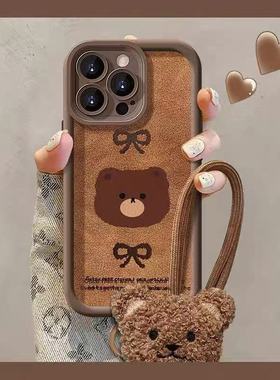 秋冬棕色小熊适用于oppoA6GT手机壳A11/2m32/35/36/55k11x10pro/9s/12x女款R17/15保护套A97/95/93/83/9x高竹
