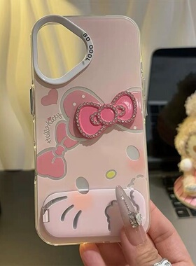 火翔卡通猫粉适用于苹果17Air手机壳iphone16e/苹果15PROMAX保护套14PLUS13PM12/11xr女Xmax防摔6/7/8P元气