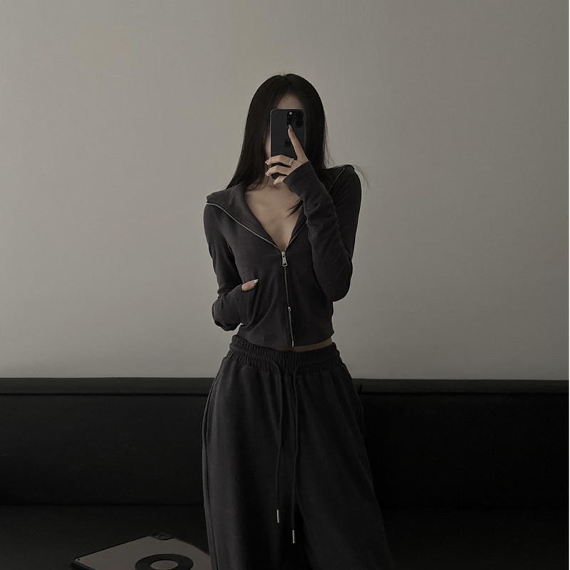 VKSOD长袖开衫休闲运动服套装女
