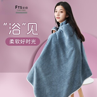珊瑚绒浴巾女冬季2025新款儿童大毛巾男款吸水速干不掉毛裹巾浴袍