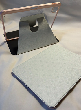 倚琪 蓝色波点2025新款iPad10/9保护壳适用苹果air5/4/3透明8旋转10.2卡通Pro12.9/13亚克力mini7平板硅胶套6