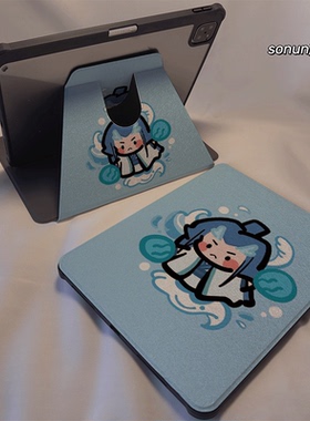 倚琪 蓝色敖丙2025新款matepad12保护壳适用华为matepad air2透明7荣耀平板V9pro带旋转V8卡通magic硅胶套se6