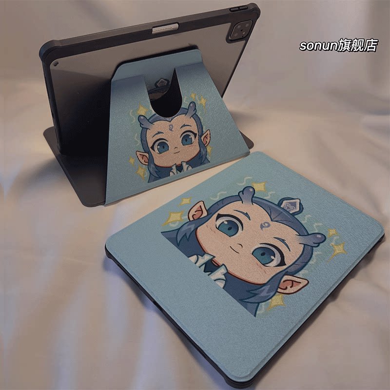 倚琪 Q版敖丙2025新款小米平板8保护壳适用11英寸红米pad7带笔槽旋转电脑pro6透明卡通12.4寸7Spro硅胶套