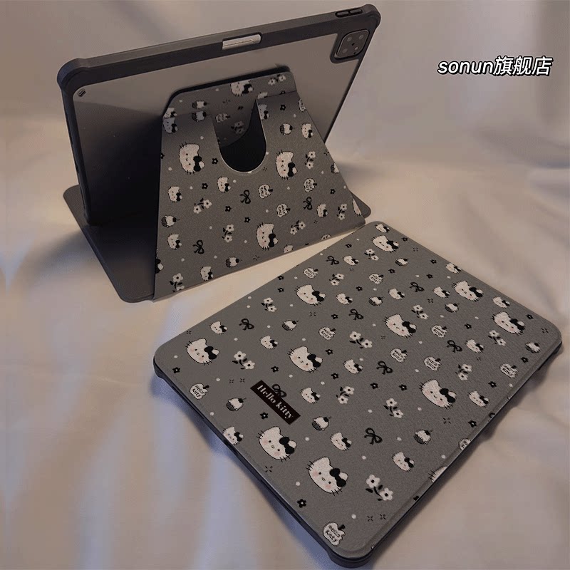 倚琪 满屏凯蒂2025新款小米平板8保护壳适用11英寸红米pad7带笔槽旋转电脑pro6透明卡通12.4寸7Spro硅胶套