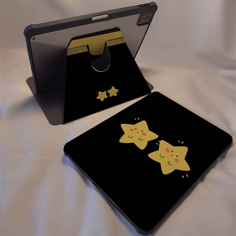 倚琪两个星星2026新款小米平板8保护壳适用11英寸红米pad7带笔槽旋转电脑pro6透明卡通12.4寸7Spro硅胶套