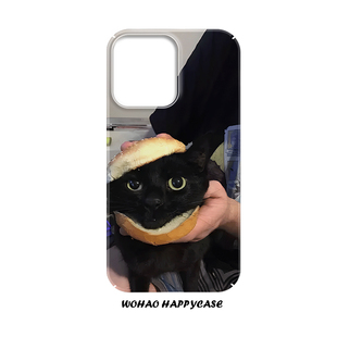 黑猫汉堡适用于苹果14promax手机壳菲林壳个性 vivo小米15苹果12 保护套p40 iphone13 全包防摔华为mate70