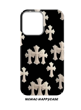 潮牌克罗十字架适用于苹果16手机壳14pro创意iPhone13小米15高级12磨砂不撞壳华为P70pro保护套防摔红米k70u