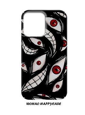 暗黑风眼睛邪恶适用于苹果16e手机壳14pro创意iPhone13个性高级12美式磨砂华为mate60proP70菲林壳全包小米
