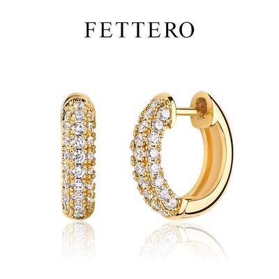 fettero铜合金金色圆圈耳环
