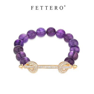 fettero 铜合金手链 【厚金T锆双钻圈手链】气质轻奢百搭小众