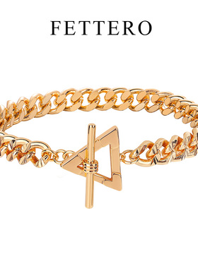 fettero 铜合金手链 【三角OT扣手链】高定设计时尚小众欧美饰品