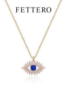 直播专享 fettero  【金色蓝锆石珠子眼睛项链】蓝色轻奢百搭饰品