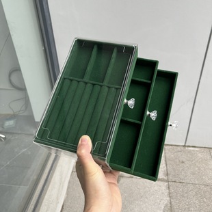 亚克力高档精致耳钉耳饰耳环项链手饰品收纳盒 首饰盒防氧化抽屉式