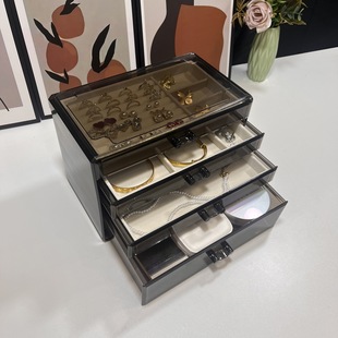 首饰盒多层高档精致绒布大容量戒指耳钉项链耳环防氧化饰品收纳盒