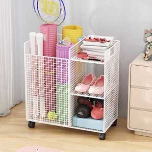 瑜伽垫收纳筐健身器材收纳运动器械收纳篮家用放羽毛球拍夹缝移动