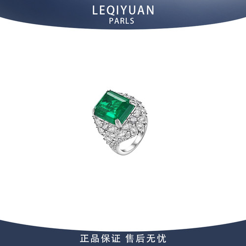 祖母绿戒指女纯银轻奢大气高级感