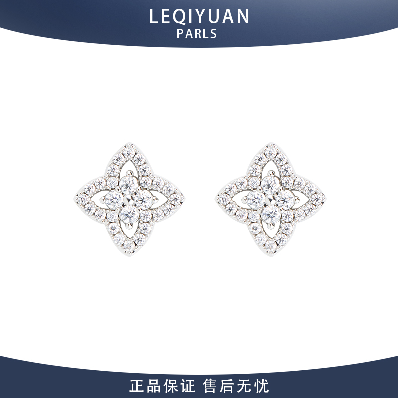 满钻莲花耳钉女轻奢小众气质耳饰