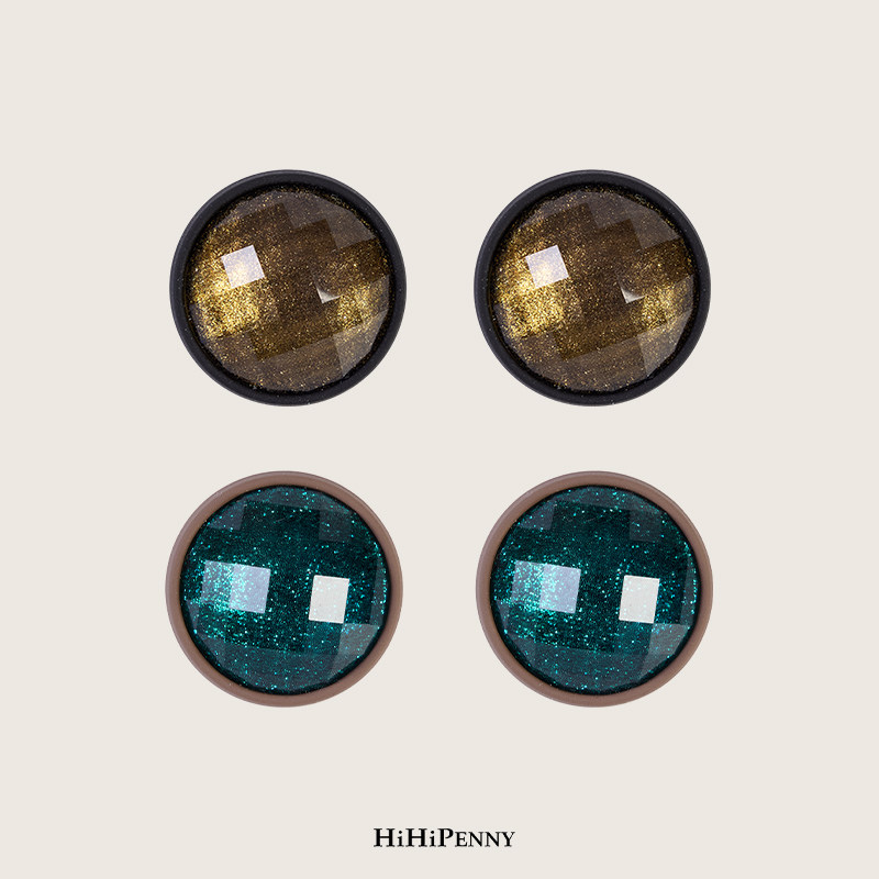 HiHipenny/醋酸星空闪粉耳环S925银针渐变色设计梦幻