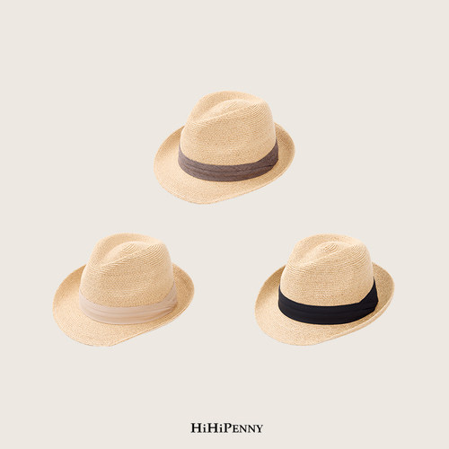 HiHipenny/夏日爵士” 手工编织拉菲草巴拿马礼帽
