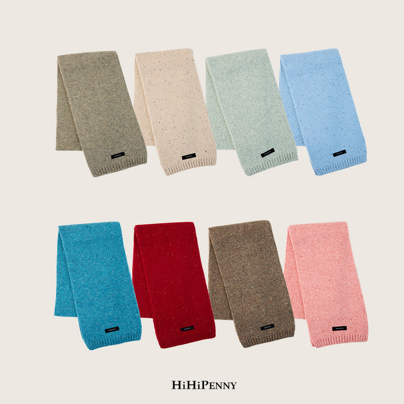 HiHipenny/秋冬氛围感穿搭奶油色系彩点羊毛围巾