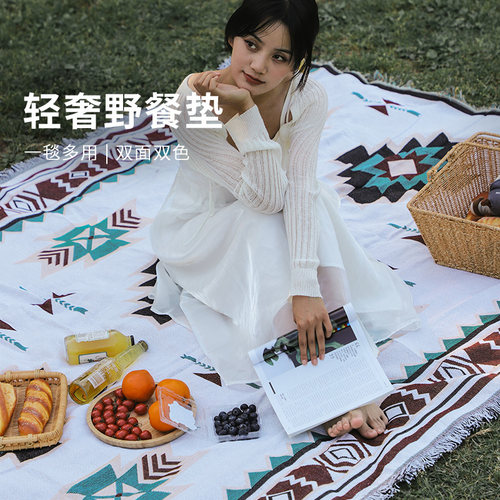狼行者野餐毯亲肤棉线装饰道具