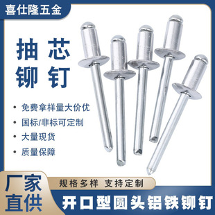 铁铆钉 喜仕隆抽芯铆钉 拉钉 铝拉钉铝铁开口型圆头 拉铆钉铝铆钉