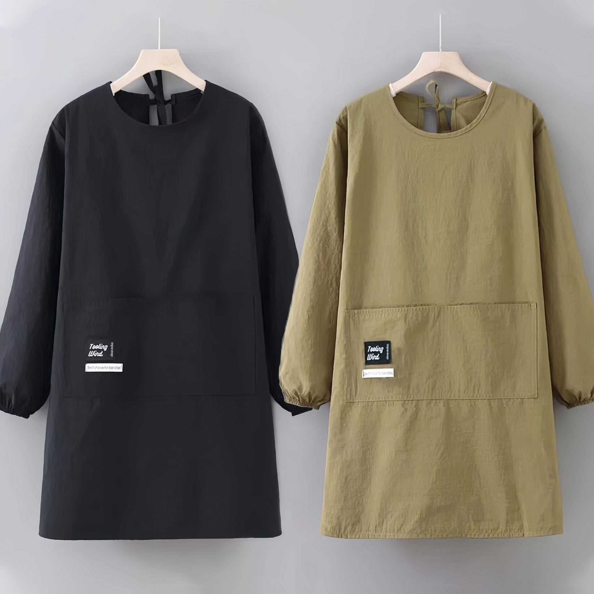 新款长袖罩衣围裙防水耐脏家用厨房做饭罩衣餐饮工作服定制logo,家庭/个人清洁工具,围裙套装,淘宝优惠券,粉丝福利购,淘宝优惠卷