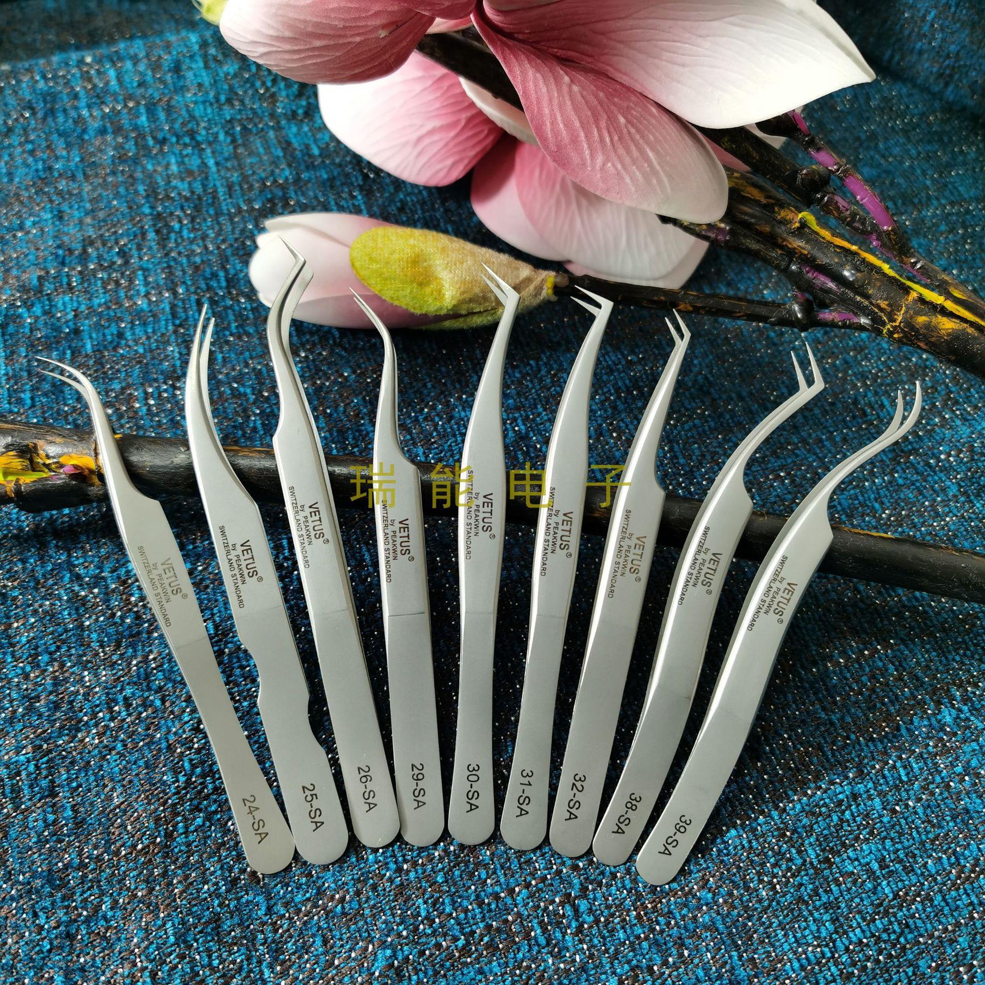 VETUS新品SA系列24-SA 25 26 29 30 31 38 39不锈钢镊子睫毛用