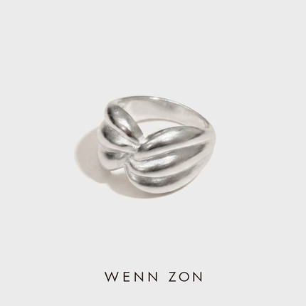 WENN ZON中国结个性新中式戒指 原创小众设计独特时尚食指宽戒