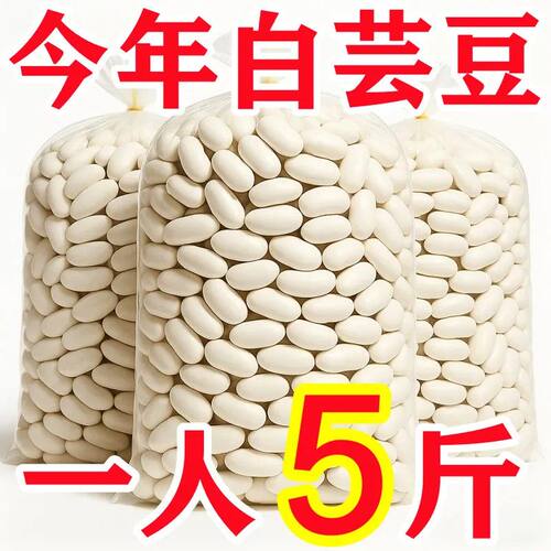 净重】云南白芸豆新货大白芸豆新货农家豆类杂粮炖汤干货批发芸豆