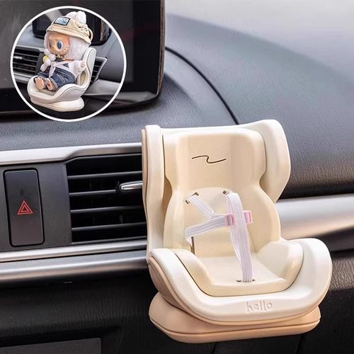 labubu拉布布车载安全座椅玩具特斯拉坐坐派对玩偶公仔摆件盲盒