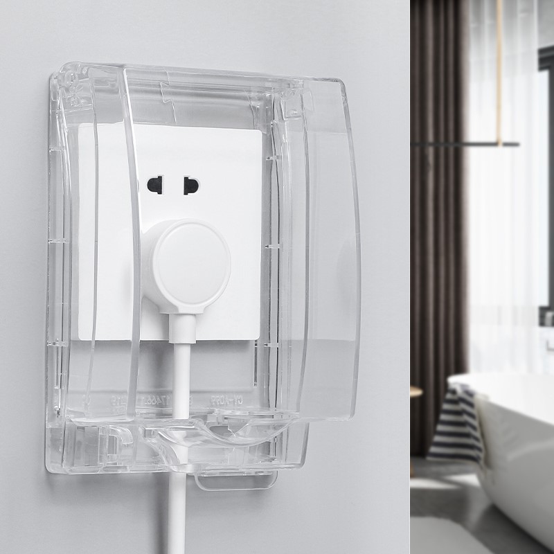 86型卫生e间浴室插座开关防水罩安全防溅盒智能马桶浴霸面板保护