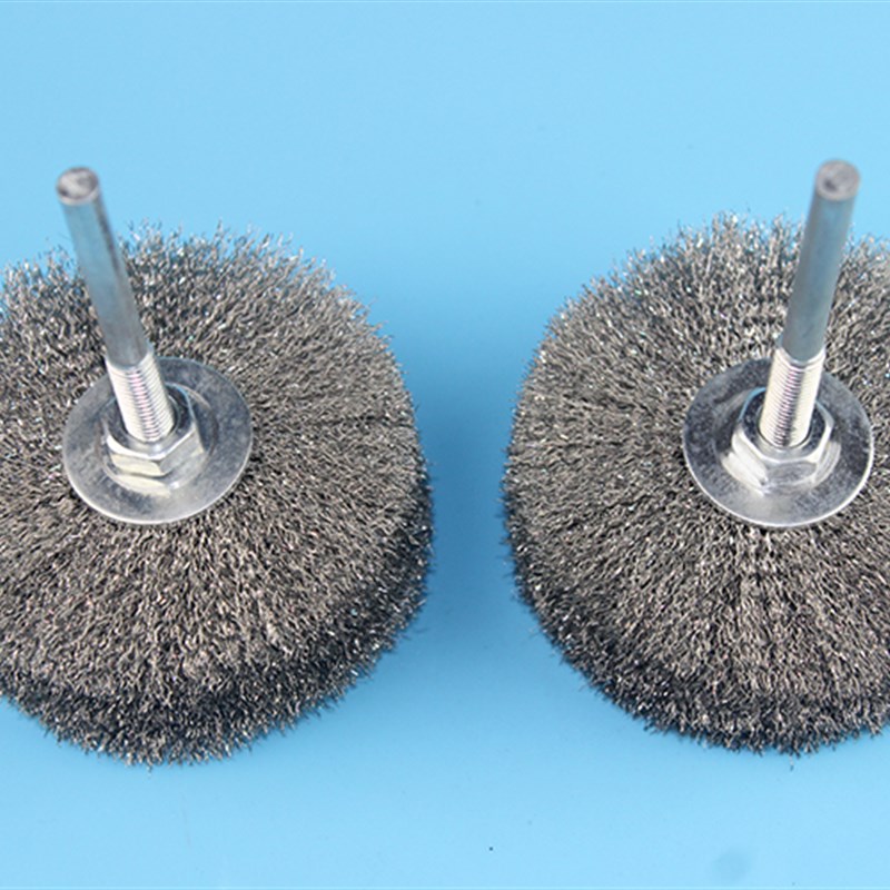 电动不锈钢轮抛光刷 花头刷头根雕木头抛光轮带柄不锈钢丝