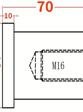 KO柱拉回强拉人头模型具顶棍强复位镶件螺纹M16 材质45# 支撑柱限