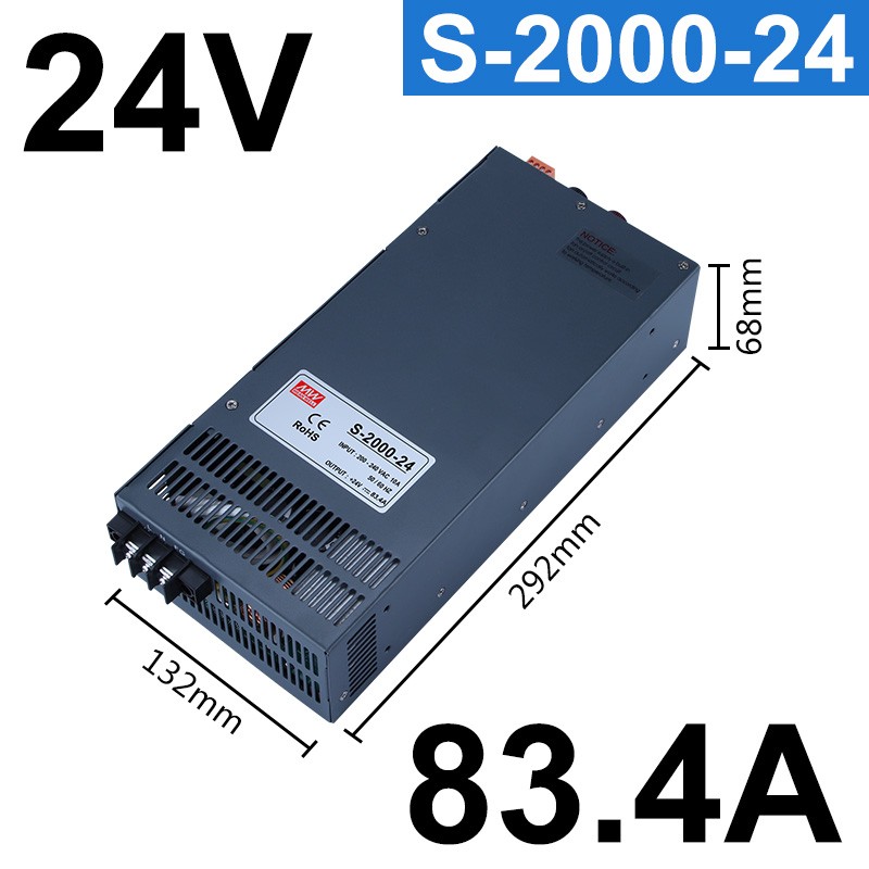 明纬大功率开关f电源S-2000-24V84A直流集中供电12v驱动36v/48v56
