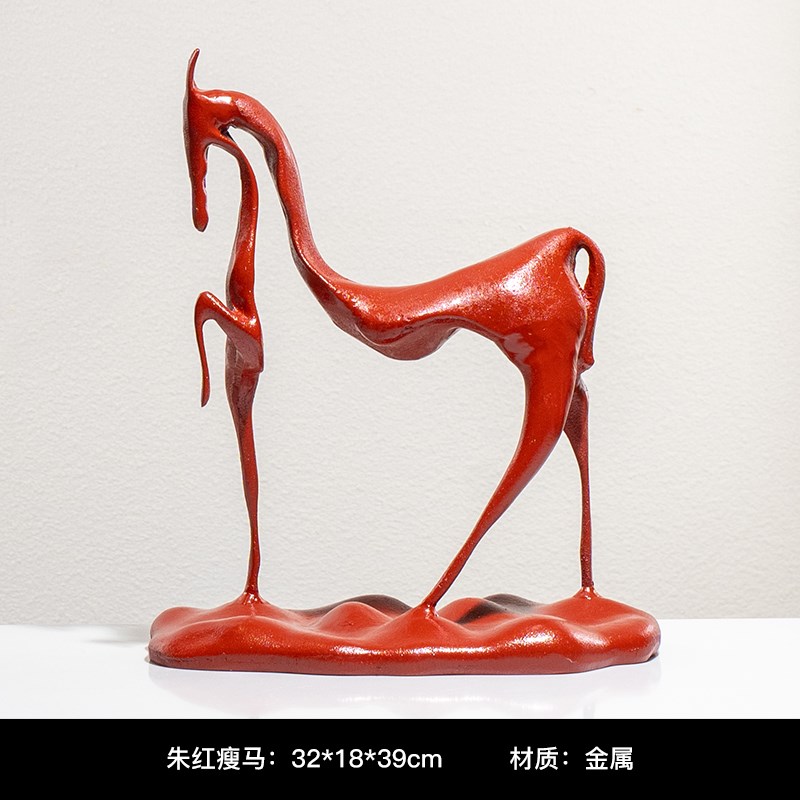 Rzone 现代新中式红色系花器软装花艺慕生样板间售楼处洽谈区摆件