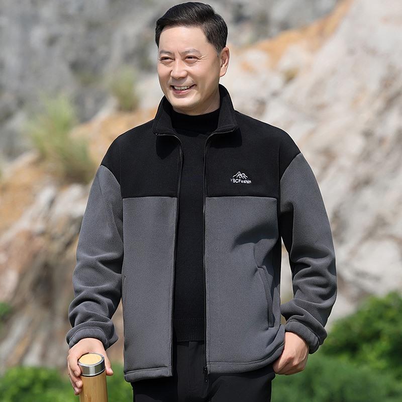 爷爷棉服中老年内胆小棉衣爸爸冬装棉衣百搭加绒加厚夹克男士外套