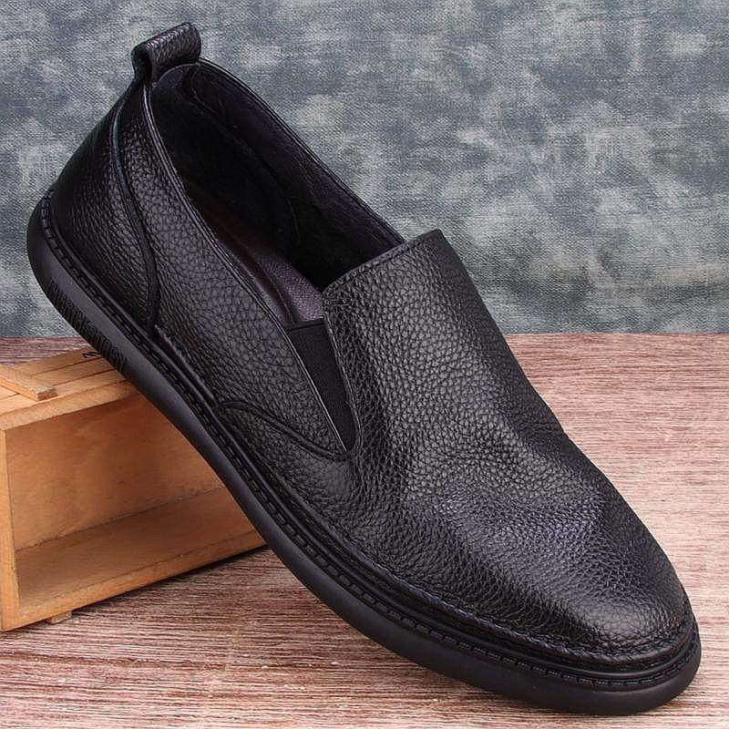 高端男士乐福鞋懒人一脚蹬小皮鞋夏季真皮头层牛皮透气软底豆豆鞋,流行男鞋,乐福鞋（豆豆鞋）,淘宝优惠券,粉丝福利购,淘宝优惠卷