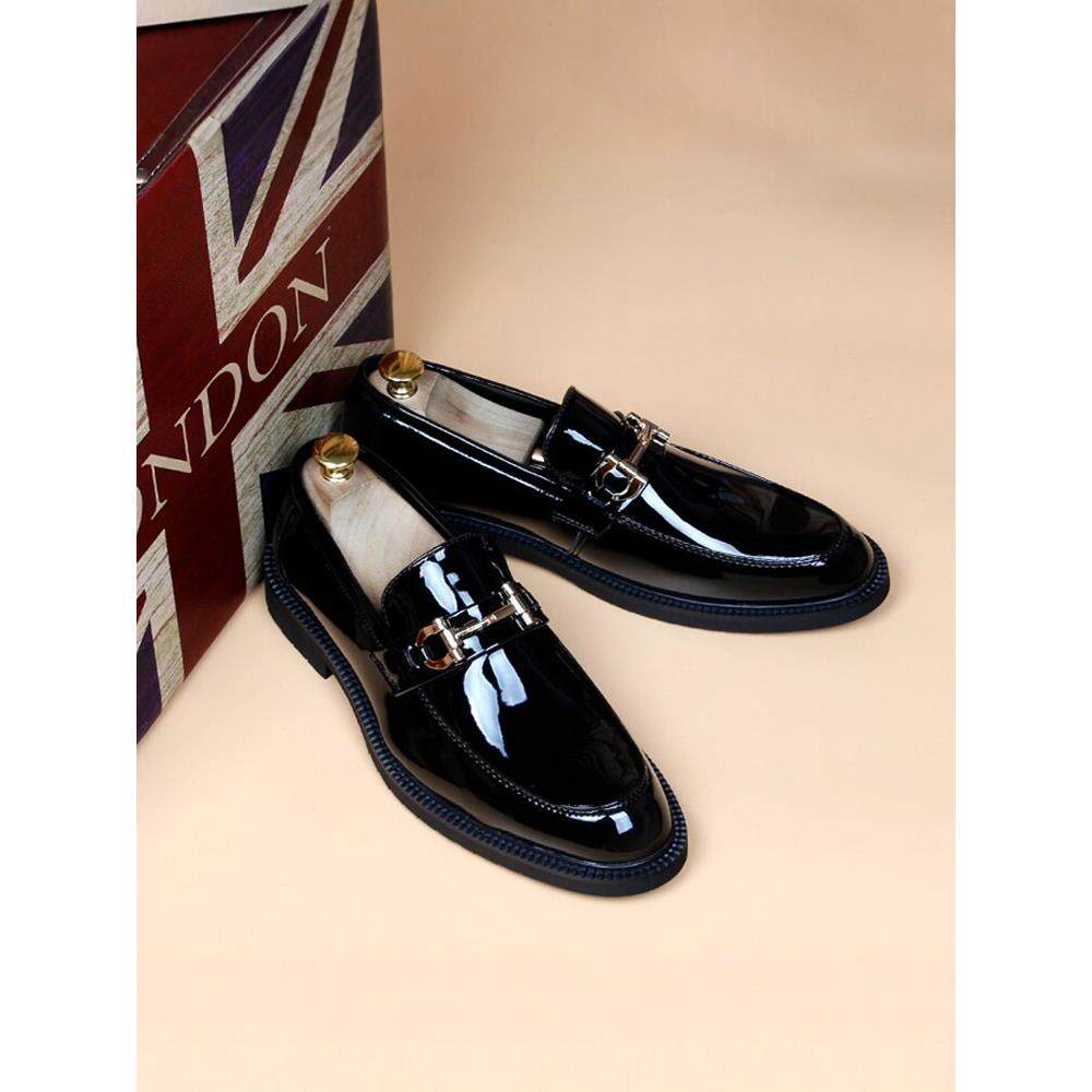 2025新款男士皮鞋乐福鞋商务正装英伦厚底内增高一脚蹬豆豆鞋男款