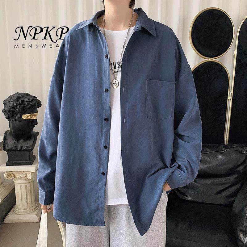 纯色长袖衬衫男款春秋季2025新款港风帅气休闲衬衣潮流大码外套男,男装,衬衫,淘宝优惠券,粉丝福利购,淘宝优惠卷