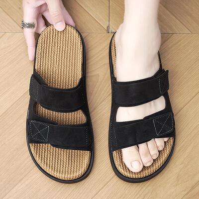 潮牌拖鞋男夏季户外休闲居家爸爸凉鞋男士编织外穿防滑沙滩一字拖